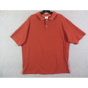 Columbia Mens Shirt Extra Large XL Burnt Red Polo‎ Short Sleeve Preppy Casual